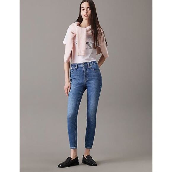 Calvin Klein High Rise Ankle Skinny Jeans Size 12 $120 - Picture 1 of 11